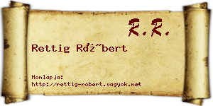Rettig Róbert névjegykártya